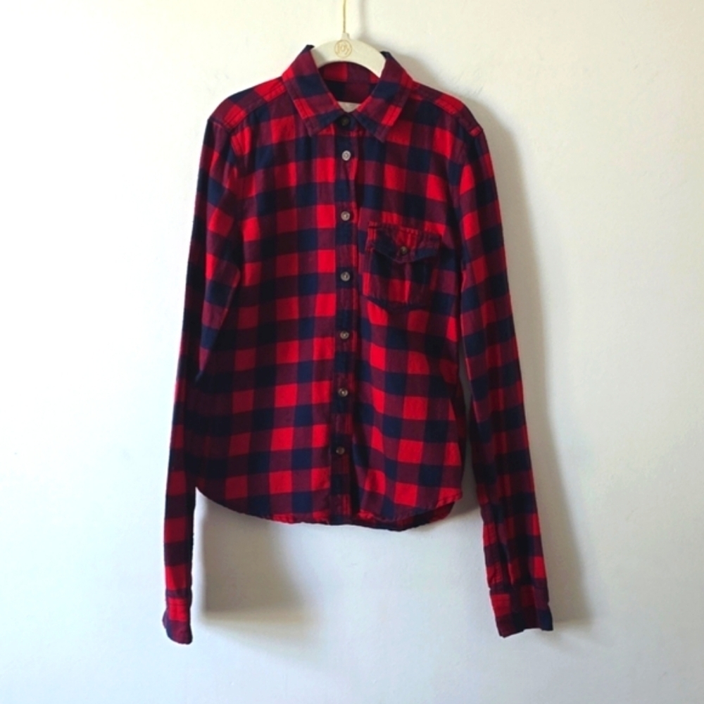 Abercrombie Kids Buffalo Plaid Long Sleeve Shirt Girl's sz Small